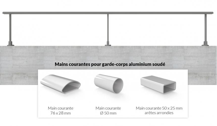 Main courante alu soudé modèle 41